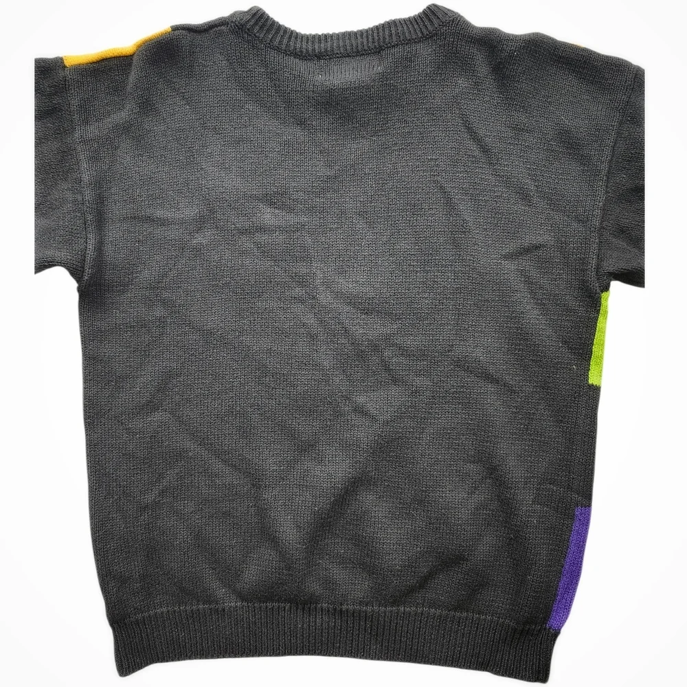 Vintage 90s Santoria Abstract Patchwork Sweater – Playing Card Graphic - Picture 6 of 6